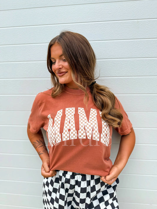 Neutral Checkered Mama - PREORDER