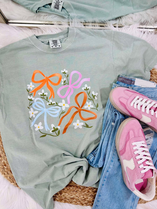 Fall Floral Ribbons Tee - PREORDER