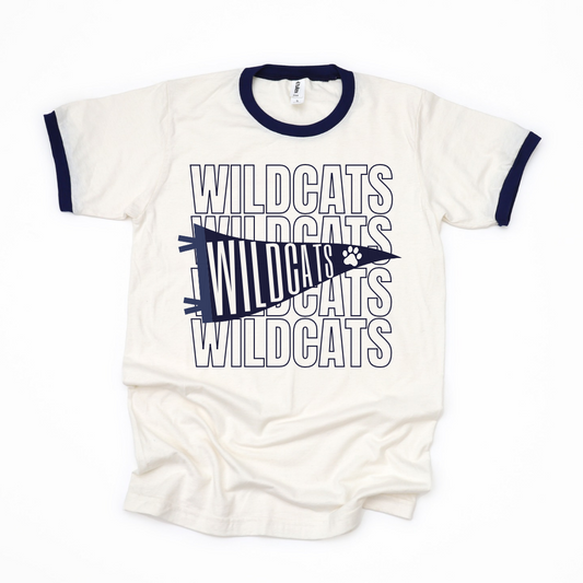Pennant Flag Ringer Mascot Tee