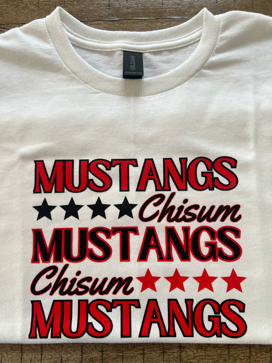 Stacked Chisum Mustangs Tee - RTS