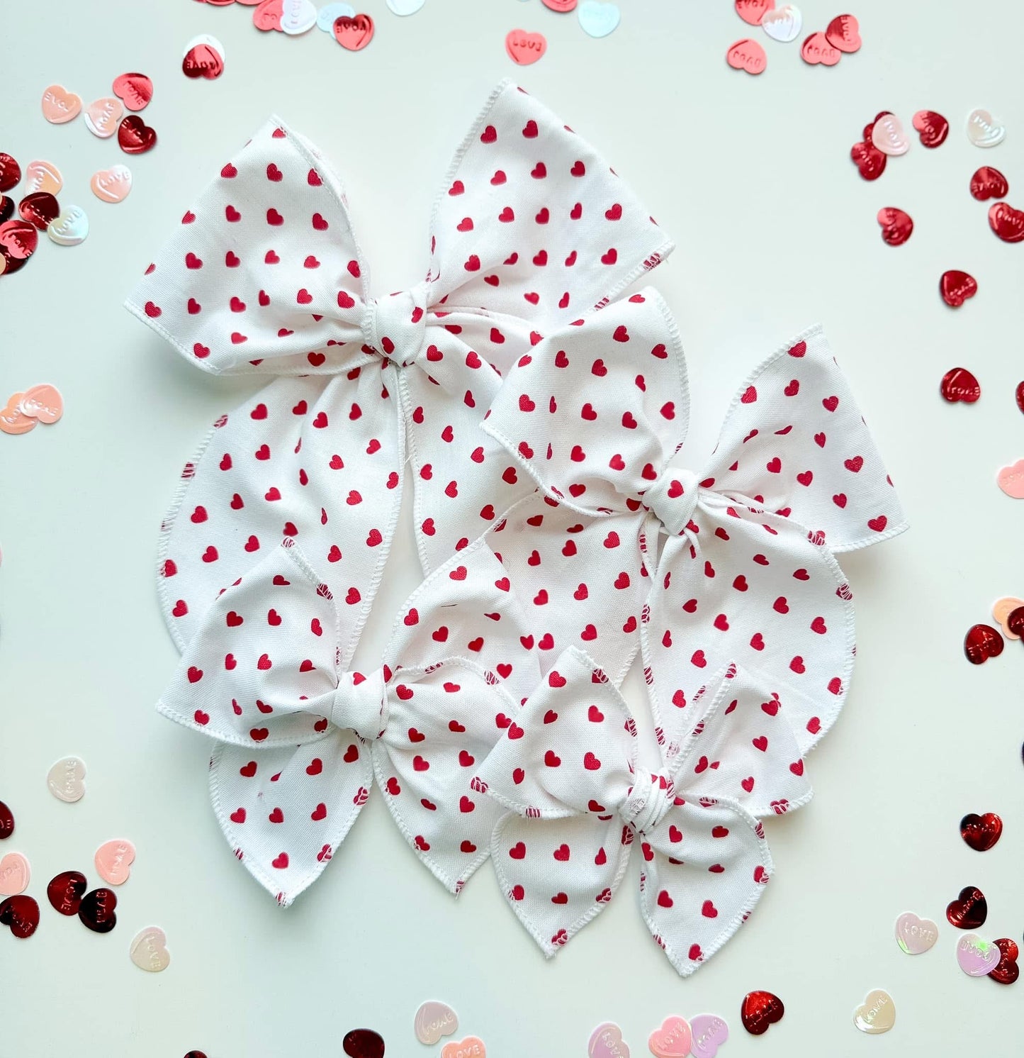 The Tiny Red Hearts Bow - PREORDER