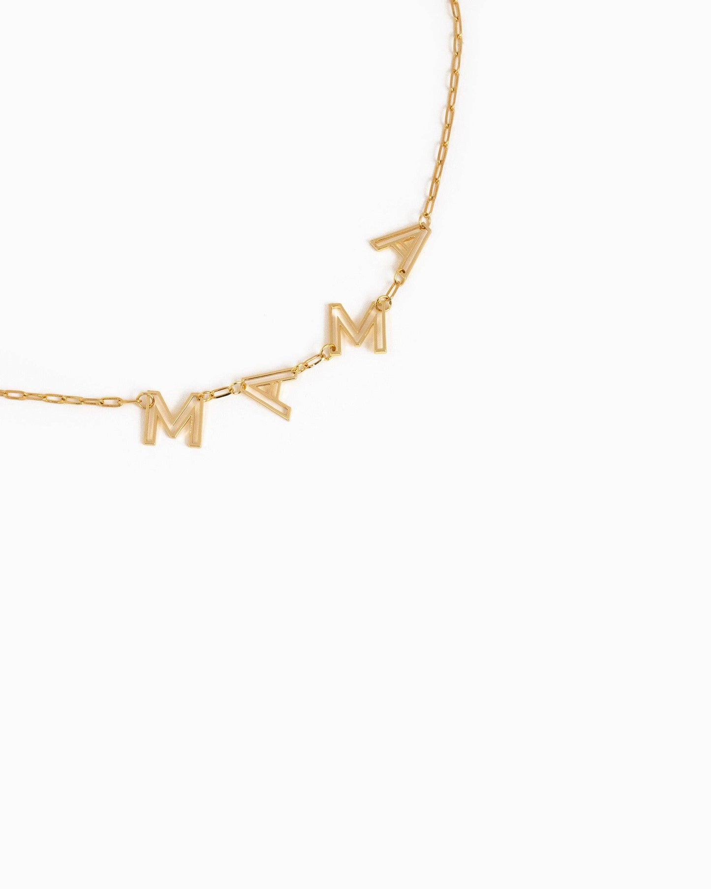 MAMA Letter Cutout Station Necklace