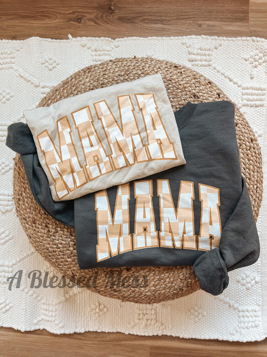 Retro Checkered Mama Crew - PREORDER