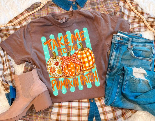 Striped Take Me To The Pumpkin Patch