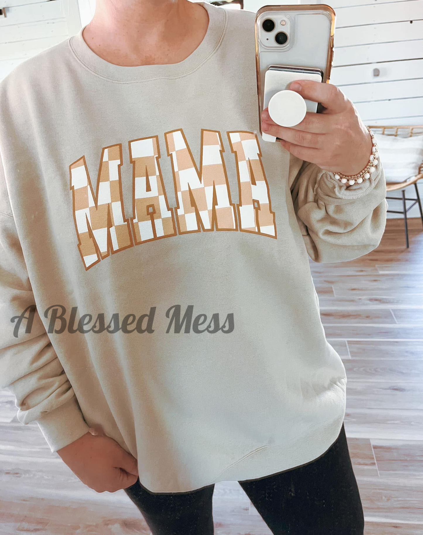 Retro Checkered Mama Crew - PREORDER