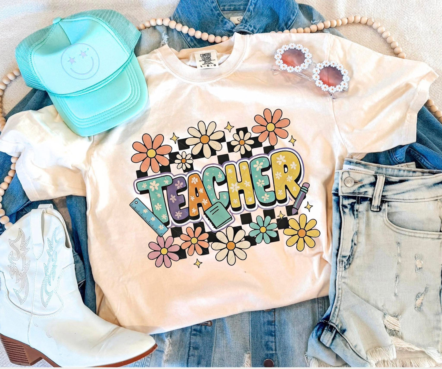 Retro Floral Teacher - PREORDER