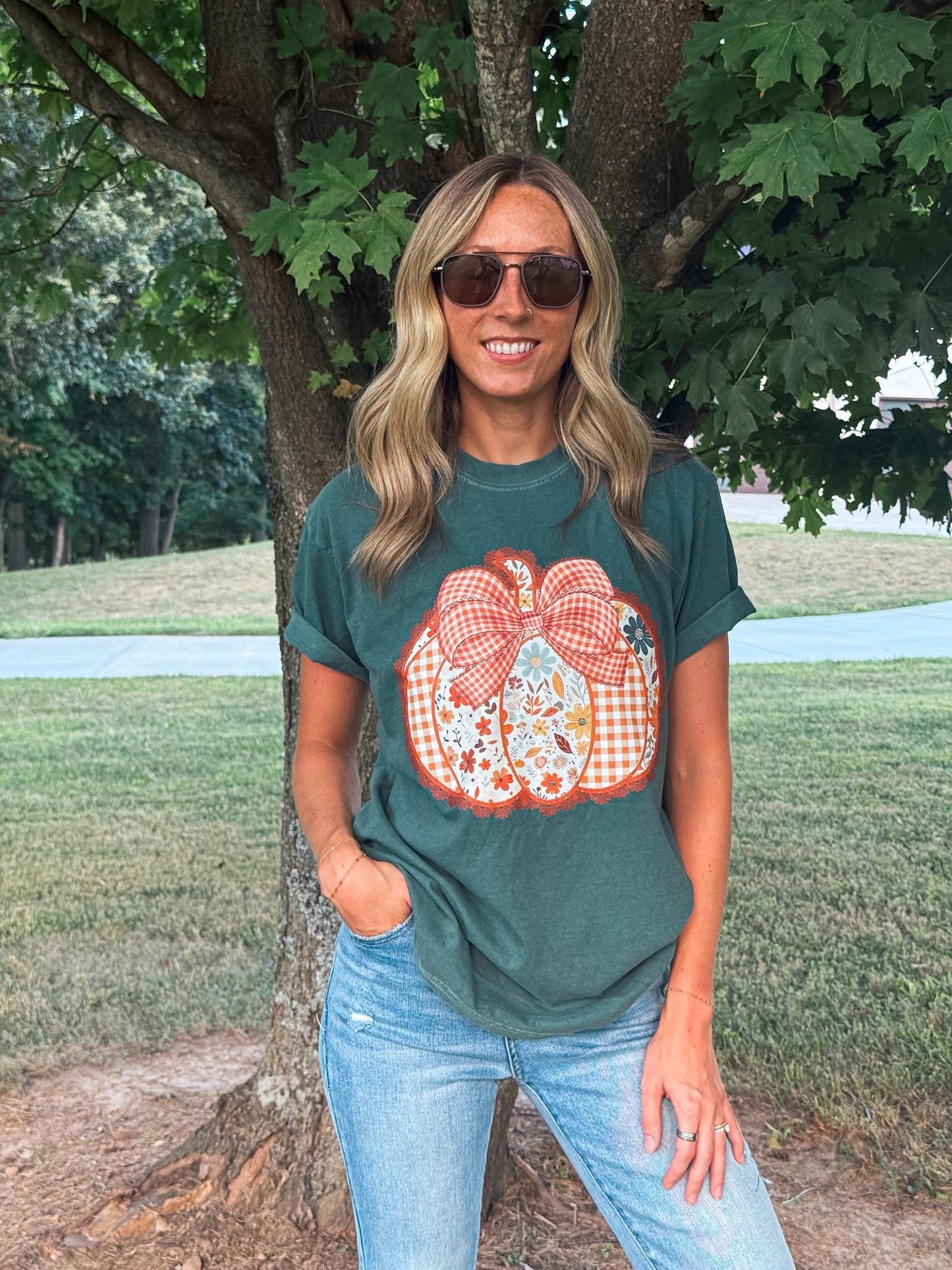Preppy Floral Fall Tee - PREORDER