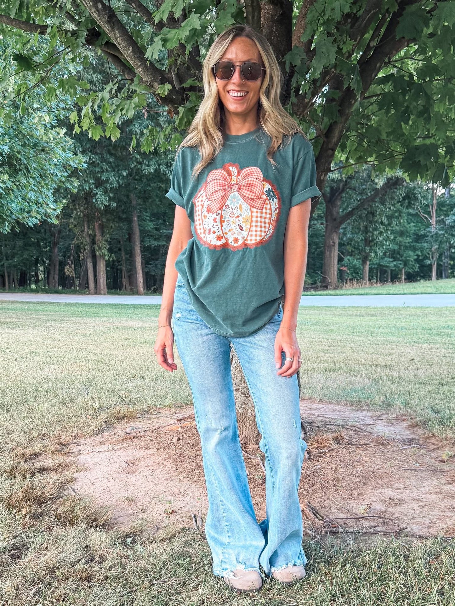 Preppy Floral Fall Tee - PREORDER