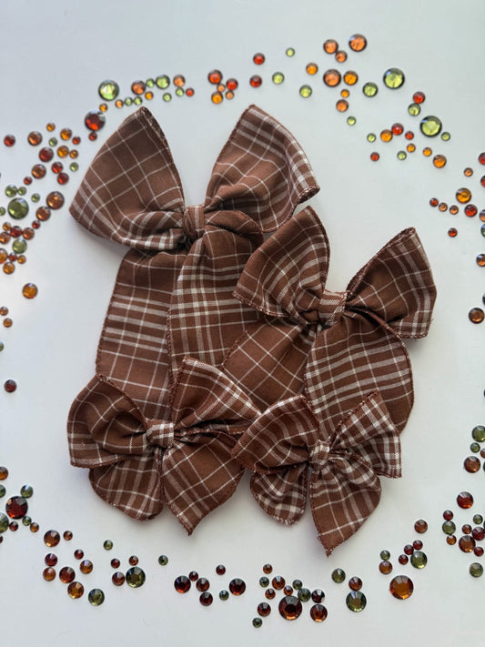The Brown + White Bow - PREORDER