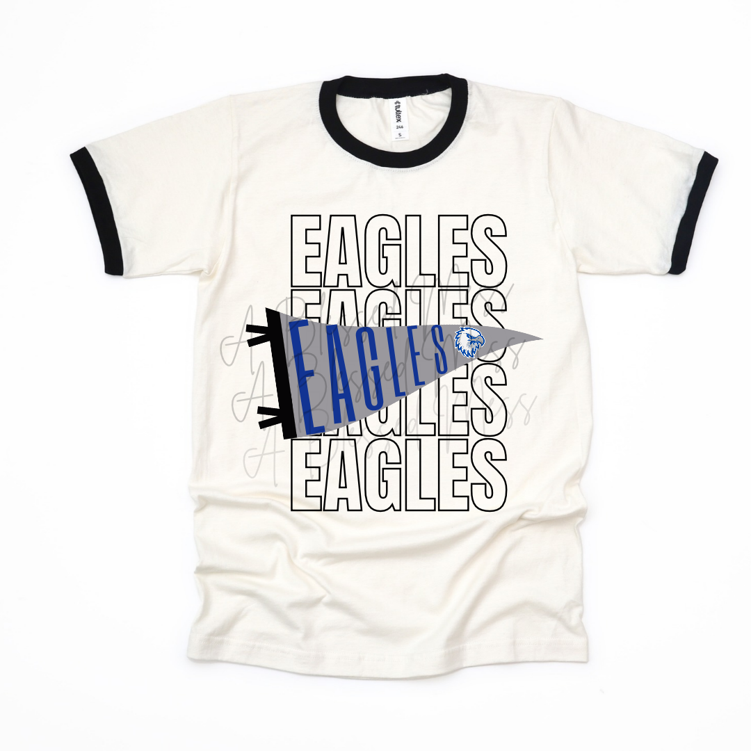 Pennant Flag Ringer Mascot Tee