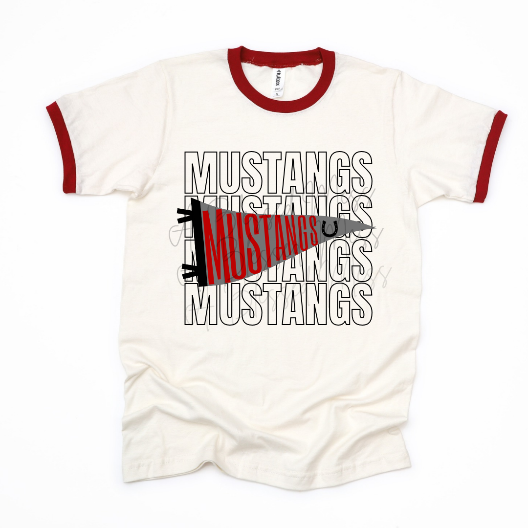 Pennant Flag Ringer Mascot Tee