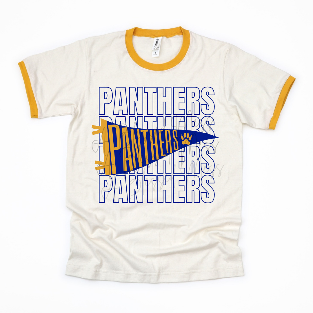 Pennant Flag Ringer Mascot Tee