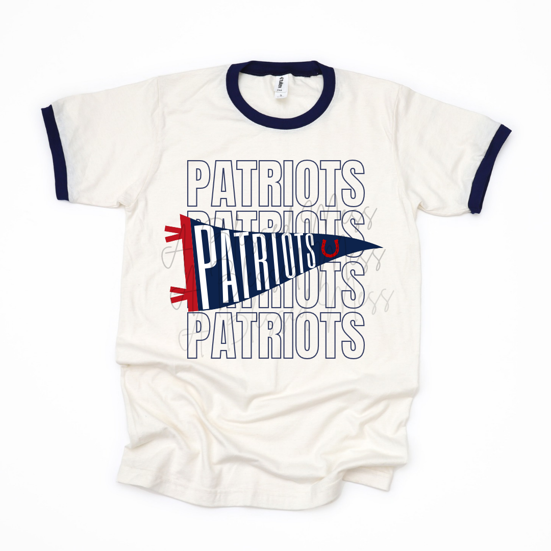 Pennant Flag Ringer Mascot Tee