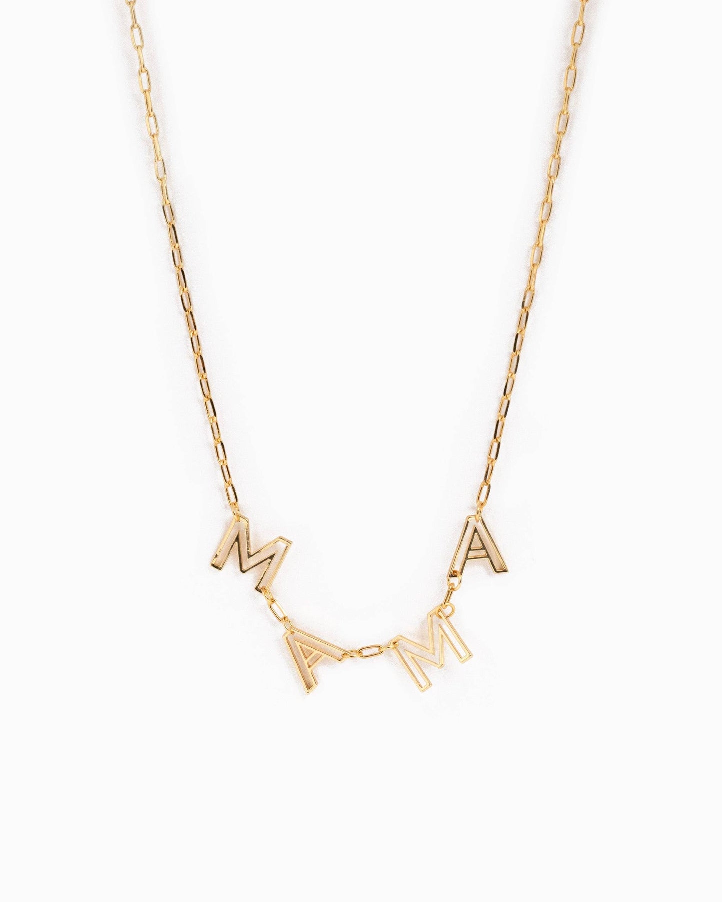 MAMA Letter Cutout Station Necklace